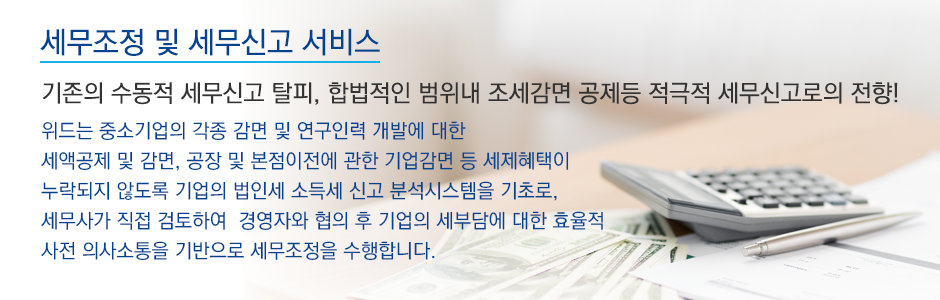 세무조정 및 세무신고 서비스